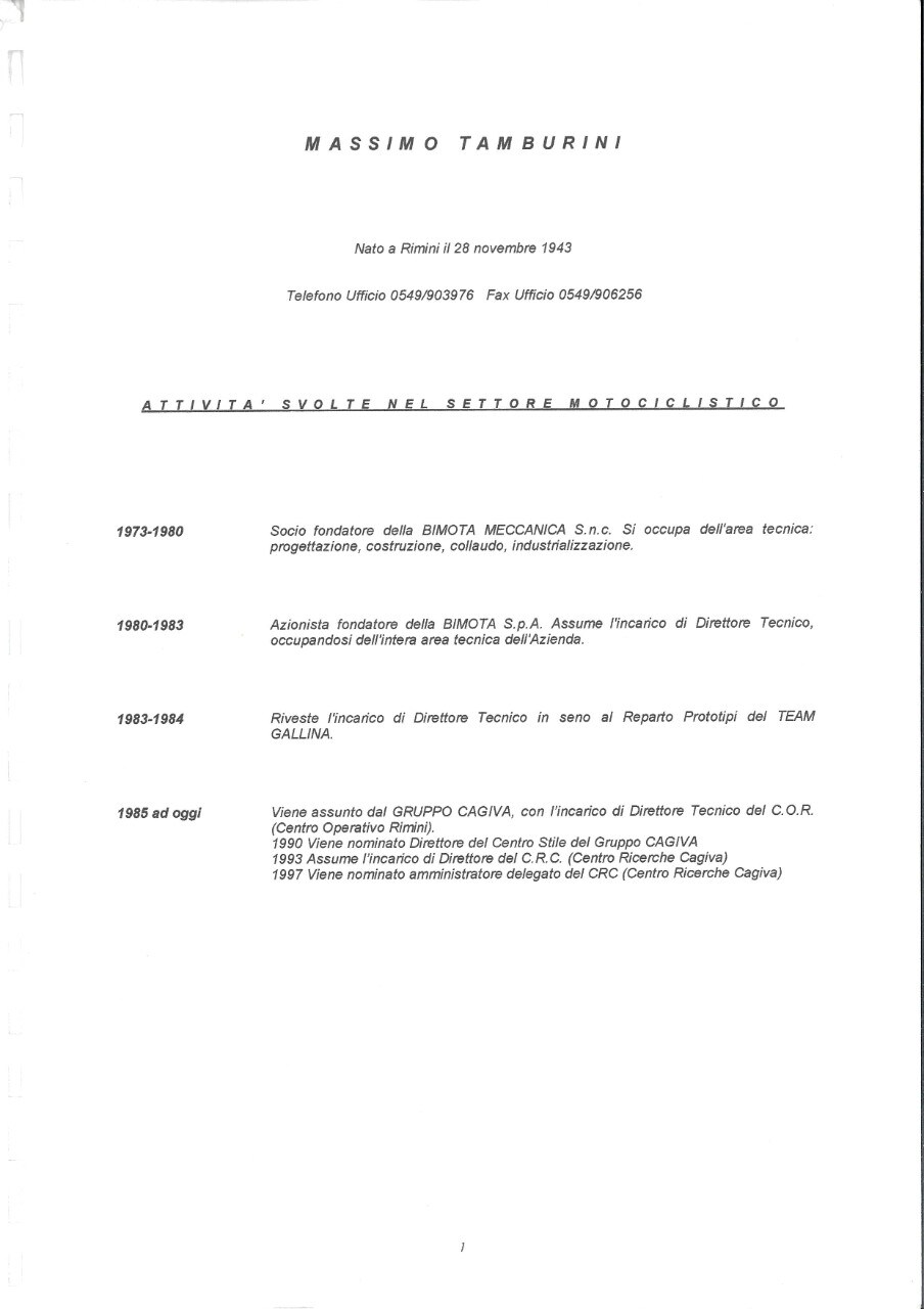 Amarcord: Quella volta che Massimo Tamburini mi lasciò il curriculum
